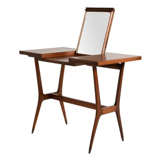 Vintage Teak Dressing Table with Integrated Mirror, 1960s For Sale