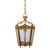 Vintage Bronze Lantern With Etched Glass Panels For Sale