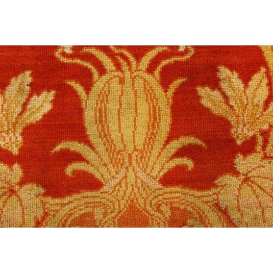 Traditional Antique Hooked Silk Rug in Red and Beige Floral Patterns - Rug & Kilim For Sale - Image 3 of 7