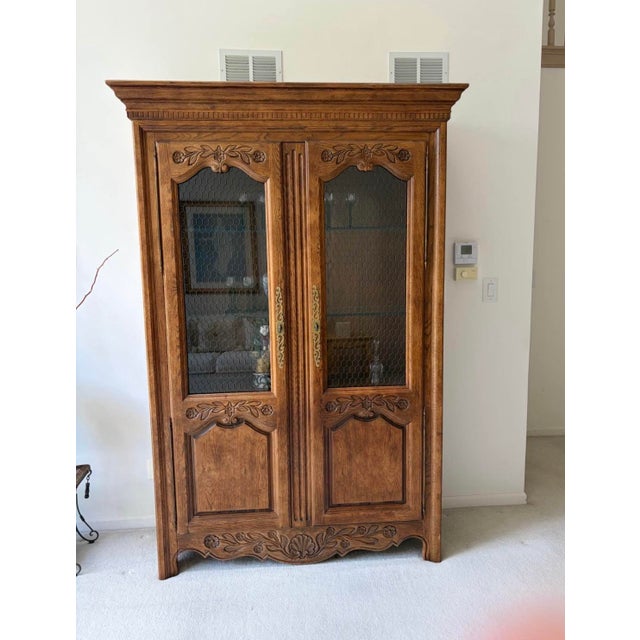 Hickory Chair Furniture Company Hickory Furniture French Provincial Style China Display Cabinet For Sale - Image 4 of 4