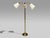 Swedish Mid-Century Modern, Three Light Floor Lamp, Reeded Brass, Fabric, Sweden, 1970s A substantial solid brass...