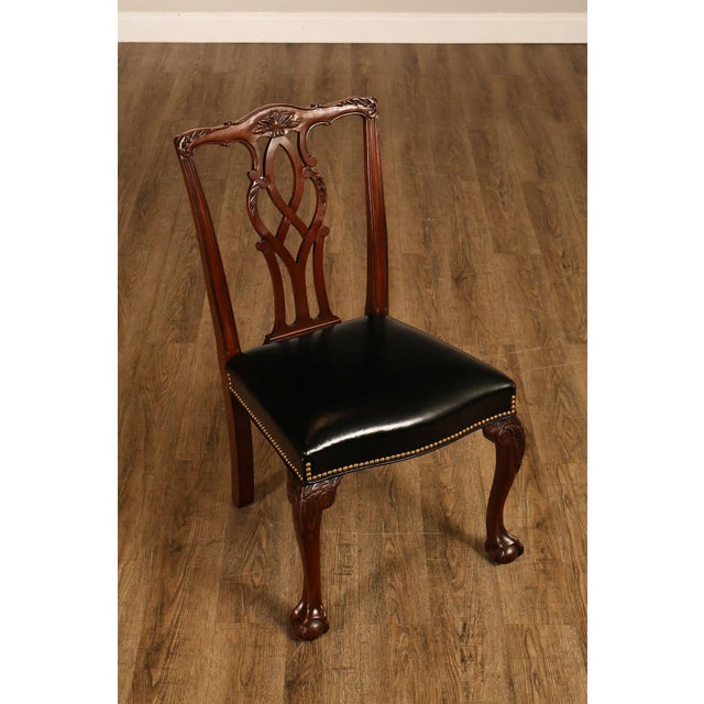 1980s Kindel Chippendale Style Set of Six Mahogany Dining Chairs For Sale - Image 5 of 18