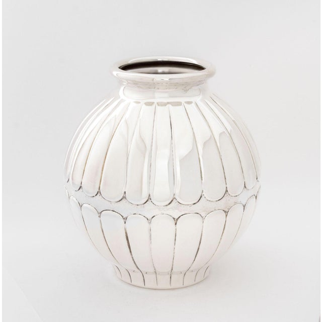 Italian Handmade Silver Globular Vase For Sale - Image 4 of 8