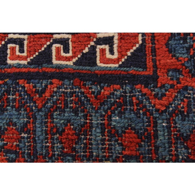Terra Cotta 1970s Semi Vintage Tribal Soumakh Wool Rug - 6'4" X 8'6" For Sale - Image 8 of 11