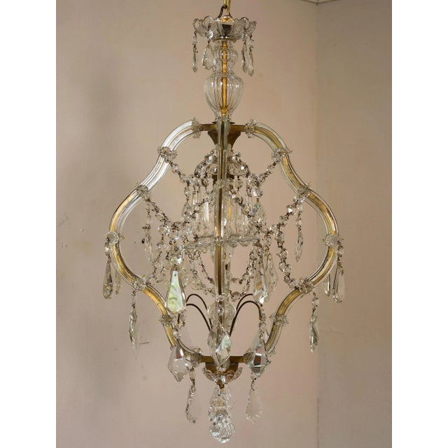 Vintage Maria Teresa Crystal Pendant Light, 1940s For Sale - Image 3 of 10