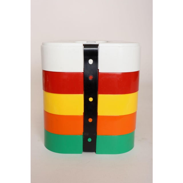 Mid-Century Modern Mid Century Mexican Modern Stacking Rainbow Picnic Tray Set by Pymsa For Sale - Image 3 of 14