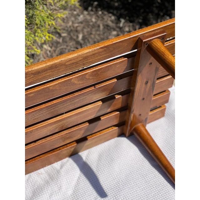 Wood Vintage Mid Century Modern Slat Coffee Table For Sale - Image 7 of 8