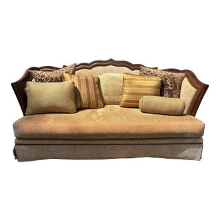 Marge Carson Designer Sofa Large / Chaise Lounge – Handcrafted Luxury Piece Goose Down Pillows For Sale