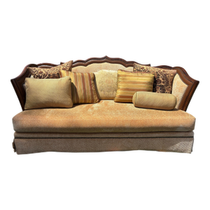 Marge Carson Designer Sofa Large / Chaise Lounge – Handcrafted Luxury Piece Goose Down Pillows