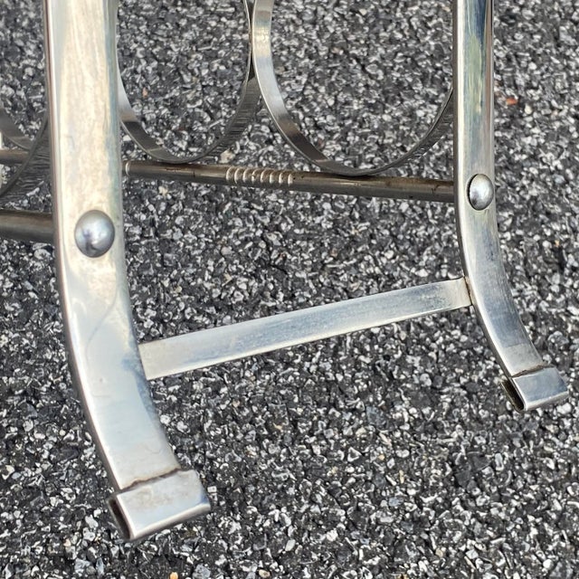 Mid-Century Modern Chrome Nine Bottle Tabletop Wine Rack For Sale - Image 12 of 13
