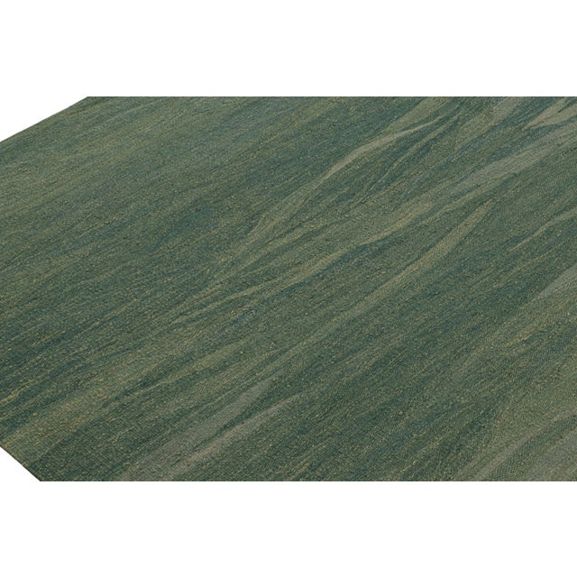 2010s Rug & Kilim’s Modern Kilim Rug, in Teal Tones, With Muted Patterns For Sale - Image 5 of 7