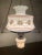 Vintage 3 Way GWTW Milk Glass Brown Floral Hurricane Lamp Hanging Swag Light Aatr: Quoizel For Sale - Image 4 of 14