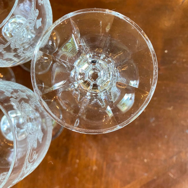 1980s Bohemia Cascade Fine Lead Crystal Wine Goblets - Set of 4 For Sale - Image 5 of 8