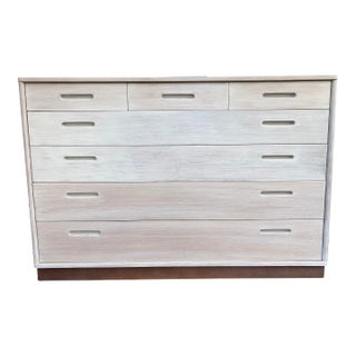 Rustic Modern Whitewashed Dresser Attributed to Edward Wormley For Sale