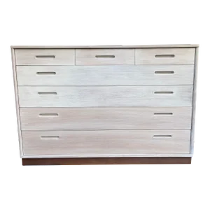 Rustic Modern Whitewashed Dresser Attributed to Edward Wormley