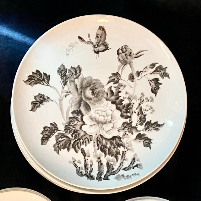 Mid-Century Modern Vintage Dorthy Thorpe Mid Century Hand Painted China With Peonies, Flowers, Birds, and Butterflies. Full Service for Six. - 30pcs Spring Dinnerware For Sale - Image 3 of 9