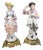 Vintage French Style Porcelain Figurines on Brass Stands, Set of 2 For Sale