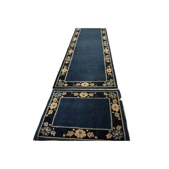 "This is a spectacular and exceptionally rare extra-long antique Chinese Peking wool runner, . Hand-knotted circa 1920,...