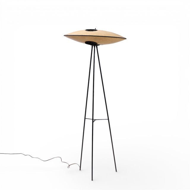 Mitchell Bobrick for Controlight Mid Century Enameled Steel and Fiberglass Floor Lamp This lamp measures: 25 wide x 25...