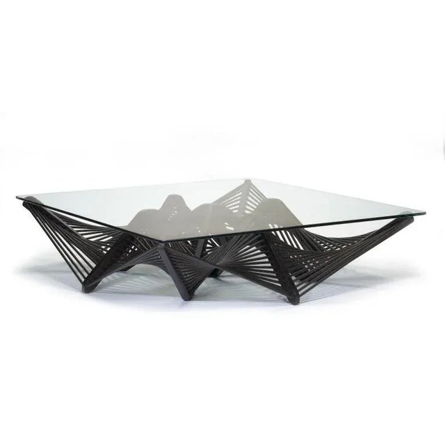 Contemporary Geo Coffee Table, Dark Brown For Sale - Image 3 of 4