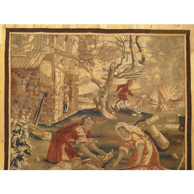 17th Century French Rustic Hunting Tapestry For Sale - Image 4 of 5