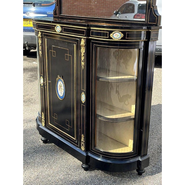 Victorian French Empire Credenza with Porcelain Plaques For Sale - Image 11 of 18