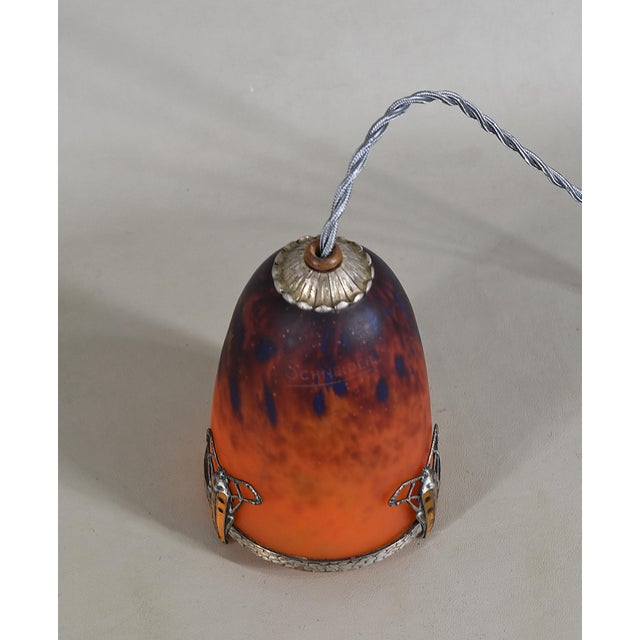 1920s French Art Deco Night Lamp by E. Val Et Cie. & Charles Schneider - 1920s France For Sale - Image 5 of 12
