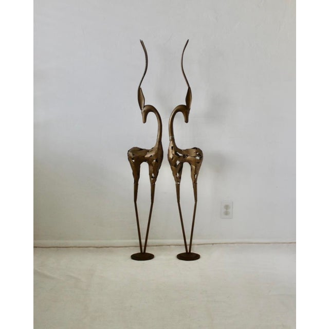 Monumental Stylized Bronze-Finished Metal Gazelle Sculptures-a Pair For Sale - Image 17 of 17