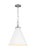Chapman & Myers by Visual Comfort Studio Wellfleet Medium Cone Pendant, Matte White & Polished Nickel For Sale - Image 4 of 5