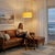 Crafted with satin nickel and a turquoise linen shade, the Stretch Swag Kit is a modern lighting solution by the NOVA...