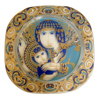 Christmas Plate with Angel and Trumpet in Glass by Björn Wiinblad for Rosenthal Studio Line, 1976 For Sale