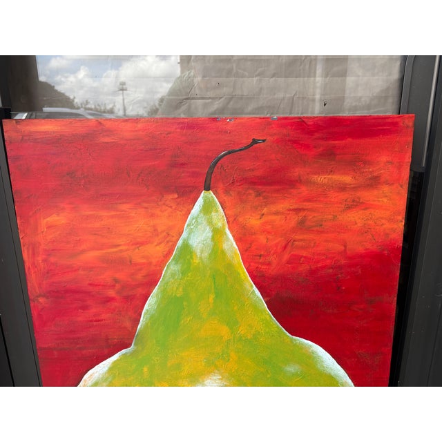 Oil on Canvas of a Large Pear by Kermit Eisenhut For Sale - Image 4 of 11