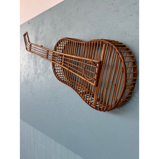 Vintage Bamboo Guitar Decoration, 1970s For Sale - Image 6 of 12