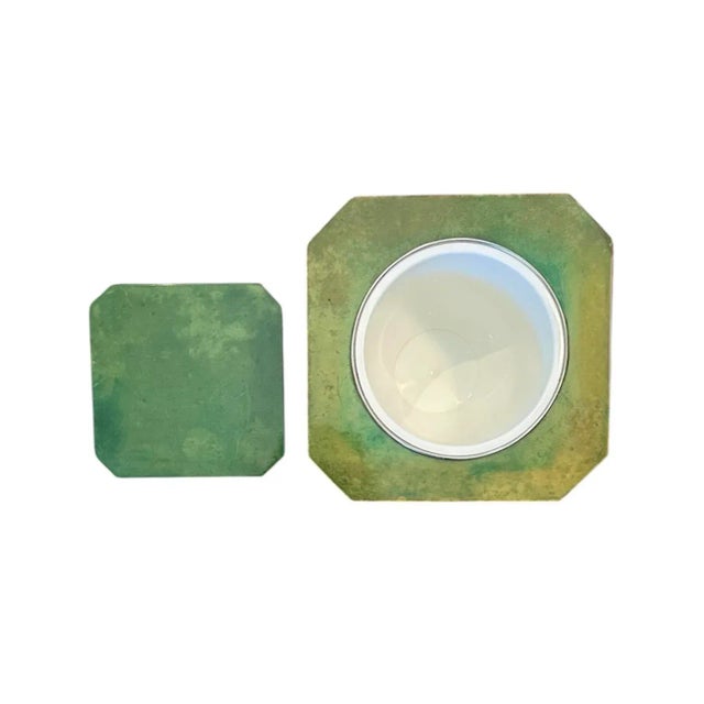 Mid 20th Century Vintage Italian Mid Century Barware Marbled Green Hexagonal Lacquereare / Lacquered Ice Bucket For Sale - Image 5 of 8