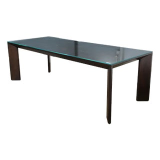 Glass Top Restoration Hardware Modern Arles Dining Table For Sale
