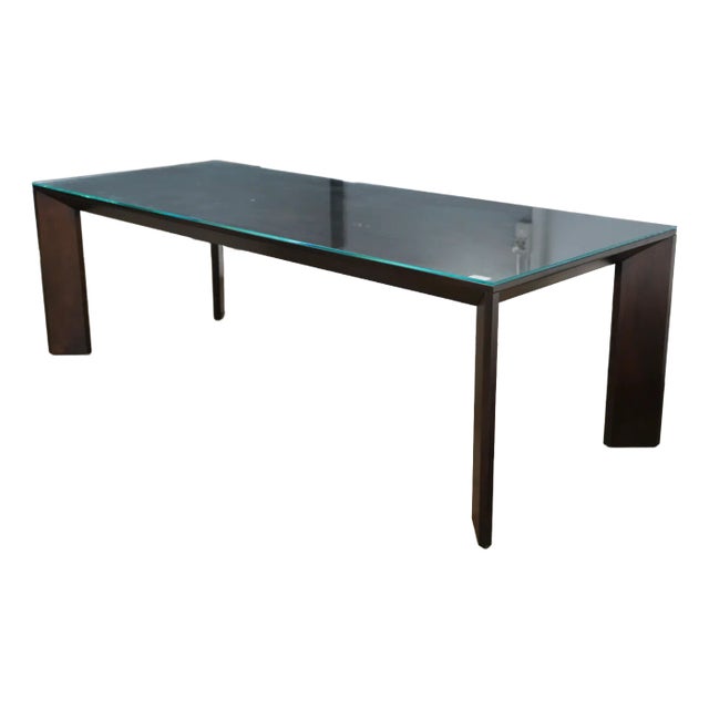 Glass Top Restoration Hardware Modern Arles Dining Table For Sale