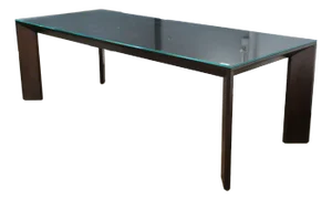 Restoration Hardware Modern Arles Dining Table With Glass Cover