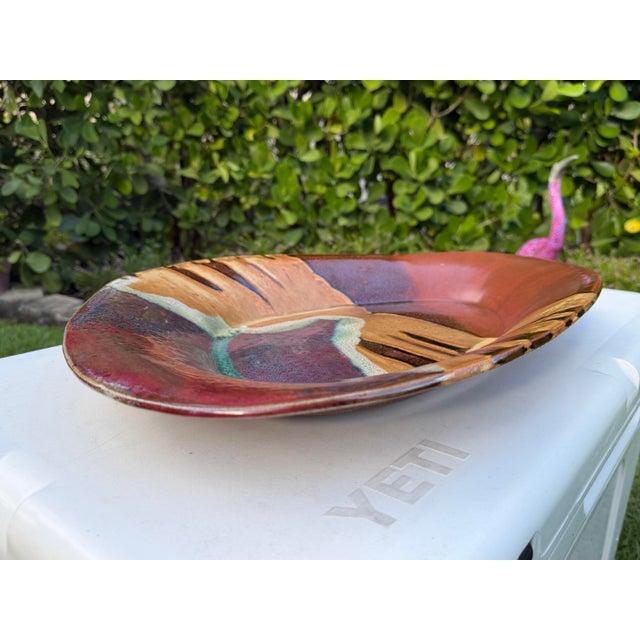 2000 - 2009 Oversized Signed Studio Art Pottery Wall Sculpture Platter & Centerpiece For Sale - Image 5 of 11