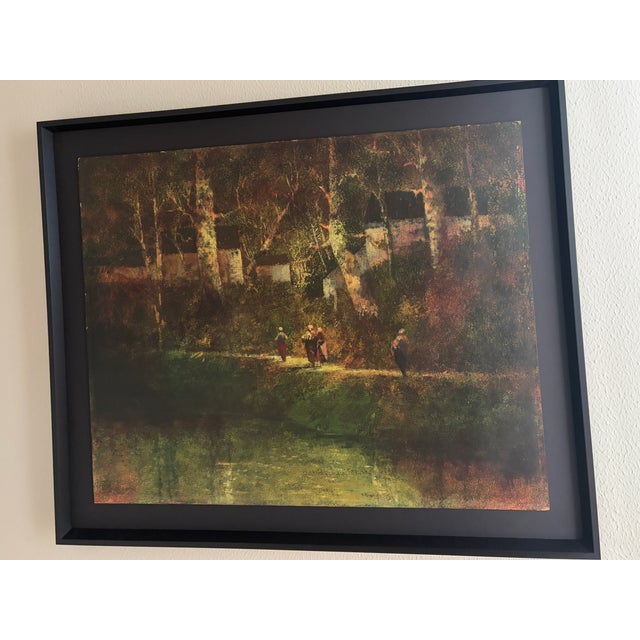 Late 20th Century Donald Roy Purdy (1924–2016) Atmospheric Woodland Landscape With Figures, Oil on Board For Sale In Houston - Image 6 of 11