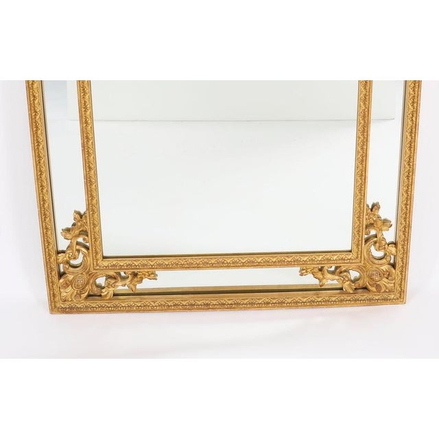 Antique Louis Revival Giltwood Overmantel Cushion Mirror, 1920s For Sale - Image 3 of 9