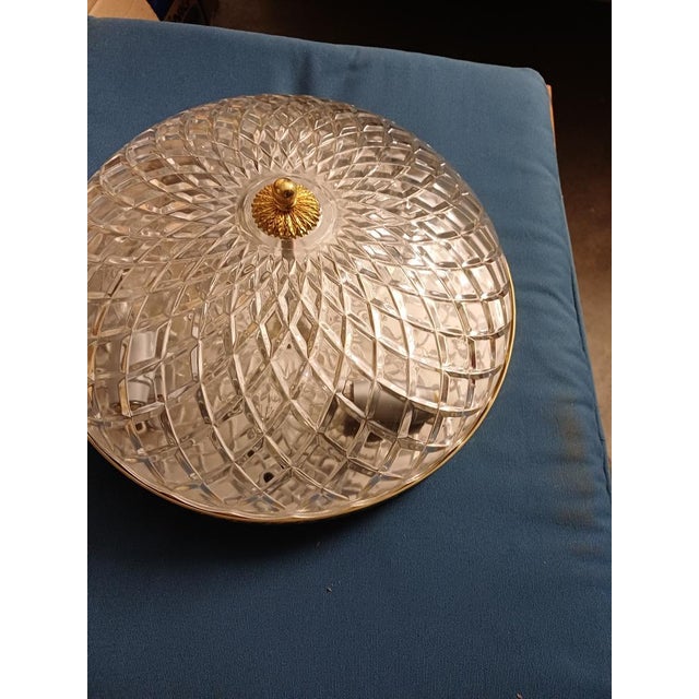 Ceiling Light in Gold-Plated Brass and Crystal, 1990s For Sale - Image 12 of 18