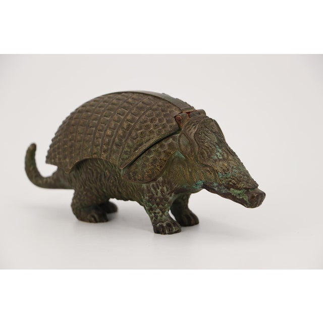 19th Century 19th Century Victorian Bronze Armadillo Inkwell For Sale - Image 5 of 15