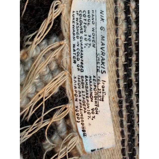 Mid-Century Handwoven Greek Cretan Wool Textile Art by Nik. G. Mavrakis For Sale - Image 4 of 5