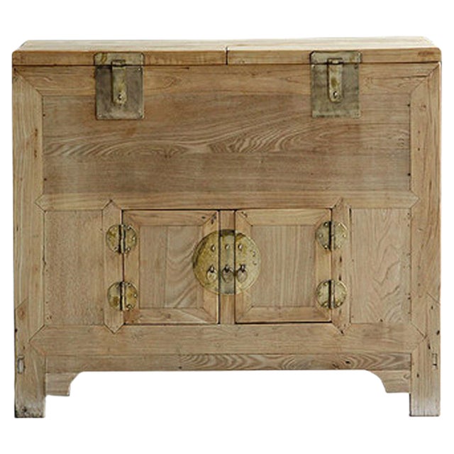 Antique Beijing Elm Money Trunk For Sale