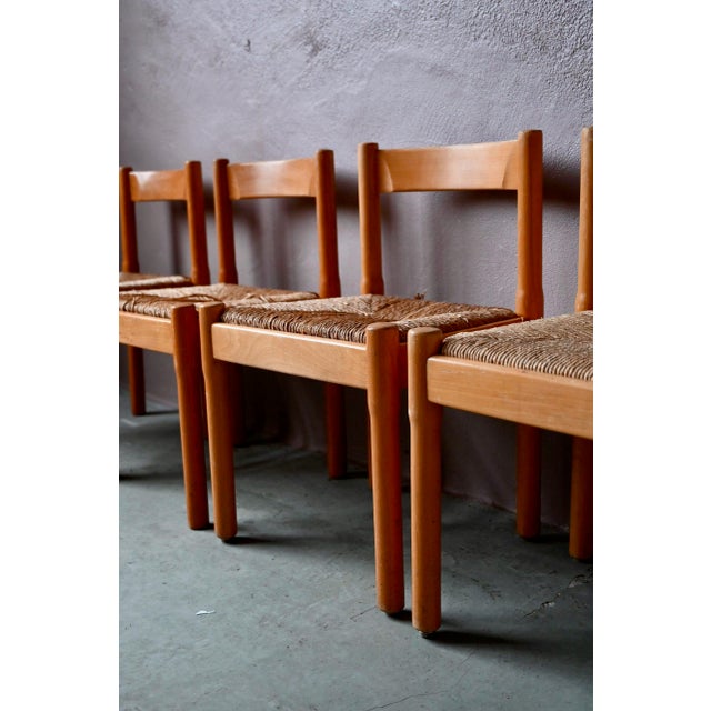Vintage Brutalist Carimate Chairs by Vico Magistretti for Cassina, 1970s, Set of 4 For Sale - Image 6 of 14