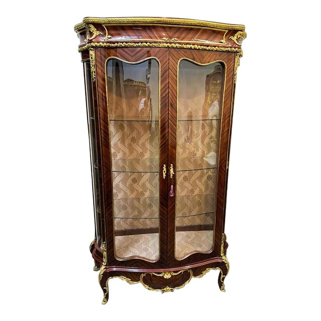 Rococo Style Copper and Gold Vitrine For Sale