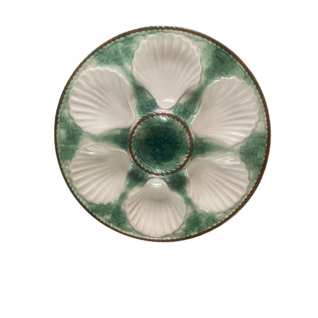 1950s 1950s French Majolica Oyster Plates Set of 4 For Sale - Image 5 of 6