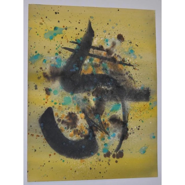 Mid Century Modern Abstract Watercolor by Irma Magid C.1960 For Sale In San Francisco - Image 6 of 6