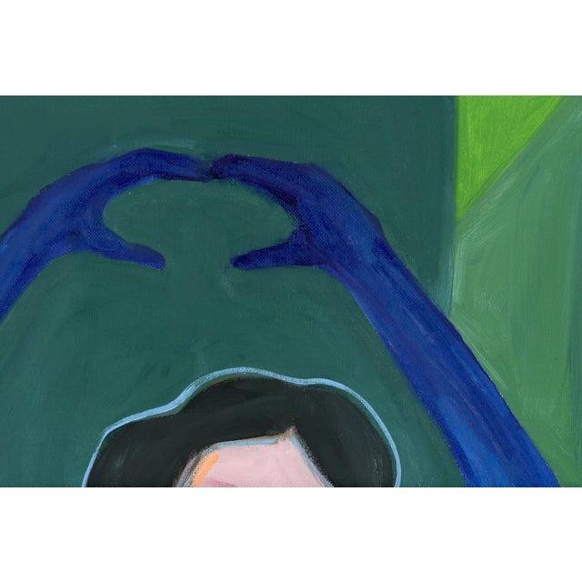 Cubist Contemporary Figure Oil Painting, Signed For Sale - Image 4 of 8