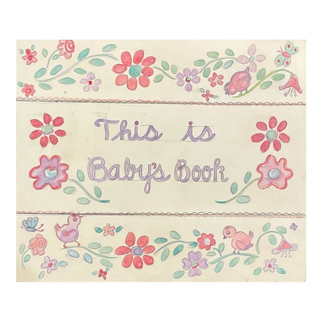 1940s Helen Malta Baby Book Design Painting For Sale